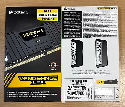 Corsair VENGEANCE LPX DDR4 RAM 64GB (4x16GB) 3600MHz CL18 (CMK32GX4M2D3600C18) • £51