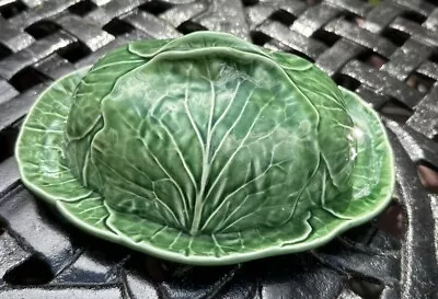 MCM Bordallo Pinheiro Majolica Style Cabbage Covered Oval Butter Dish - Rare • $95