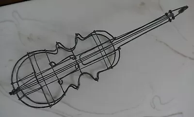 Vintage Metal Violin Wire Art – Decorative 3D Metal & Wire Violin • $19.75