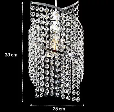 K9 Crystal Long Beaded Spiral Frame Light Shade Or Lamp Shade For Home Decor • £17.99