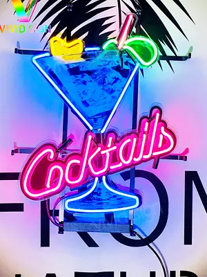 US STOCK 20 X15  Cocktails Martini Drink Neon Sign Light Lamp HD Vivid Printing • $149.98