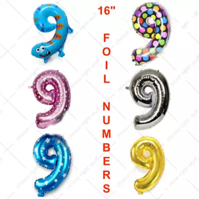 9th 19th 90th Age Birthday Party Number Foil Balloon Air Pink Blue Gold Silver • £1.49