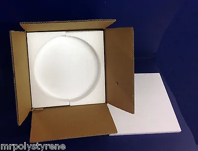 5 Sets Of Postal Packaging For 9  Plates Polystyrene Foam And Cardboard Box • £16.10