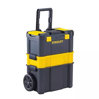 3 In 1 Detachable Mobile Tool Storage Box 19  Rolling Black Color 44lbs Capacity • $52.70