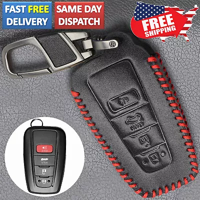 For Toyota Camry RAV4 CHR Prius Corolla 4Button Leather Smart Key Fob Case Cover • $9.99