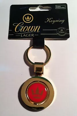 1 X  Crown Lager Quality Thick Metal Gold Colour Key Ring Key Chain Gift  • $4.50