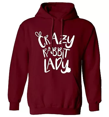 Crazy Rabbit Lady Hoodie / Sweater Animal Pet Bunny  Hop Fur Floppy Ears 1842 • $32.31