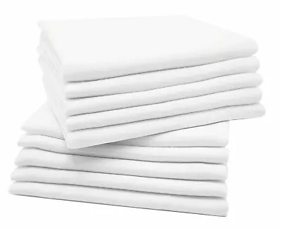 12 Pack Muslin Squares 100% Cotton Baby Soft Swaddle Cloths Nappy Bibs (50x50cm) • £17.55