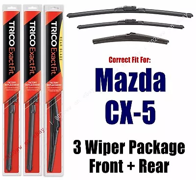 Wiper Blades 3-Pack (2 Front+1 Rear ) Fit 2017+ Mazda CX-5 CX5 - 2417B/1817B/14A • $41.34