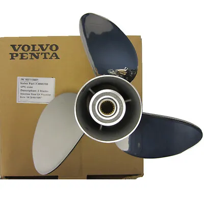 Volvo Penta New OEM 14.75 X19 P Stainless Steel Propeller 3-Blade RH 3860708 • $549.94