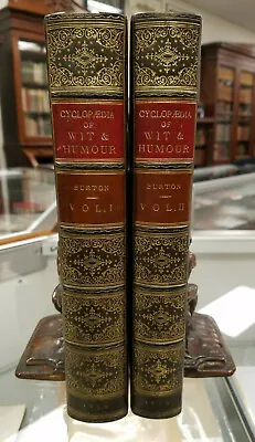 Cyclopedia Of Wit & Humor William Burton 1859 2 Vol 1st Zaehnsdorf Fine Binding • $399.95