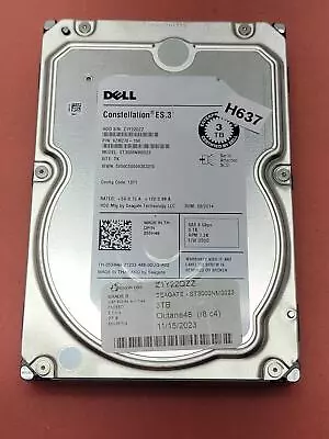 SEAGATE(Dell) 3TB 3.5  SAS HDD 7200 RPM  GRADE B  ST3000NM0023 Sku 4230 • $14.49