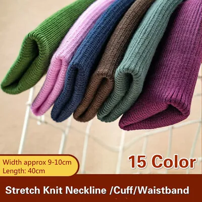 £12.72 • Buy Cotton Thick Knit Rib Fabric Stretch Jacket Cuff Neckline Waistband Rib Sew Trim