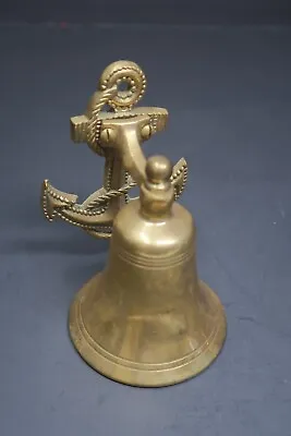 Vintage Brass Anchor Bell Wall Mount H 4.75  X D 3.5  X W 3.25  (1 Lb) • $24