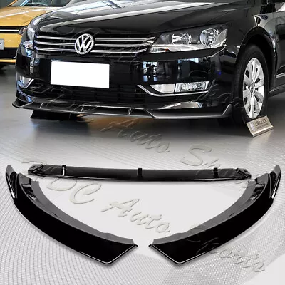 For 2012-2015 Volkswagen VW Passat Sedan Painted Black Front Bumper Spoiler Lip • $85.99