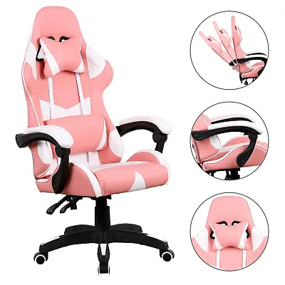 $135.99 • Buy Gaming Chair Computer Racing Seat Ergonomic Executive Office Recliner PU Pink