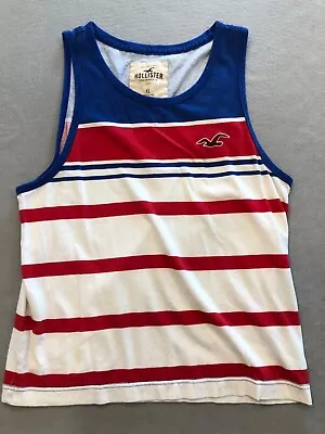 Hollister Shirt Men's Extra Large USA Red/White/Blue Cotton Summer Tank Top • $15.99