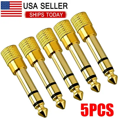 5x TRS Stereo Audio Headphone Adapter 6.35mm 1/4  Male To 3.5mm 1/8  Female Jack • $8.99