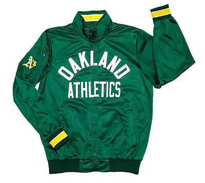 Oakland Athletics A's Carl Banks BOMBER JACKET Adult LARGE Genuine Merchandise • $72.99