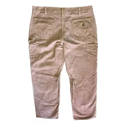 Vtg Carhartt Carpenter Pants Sz 38 X 34 Brown B11brn Usa Union Made Mens • $29.64