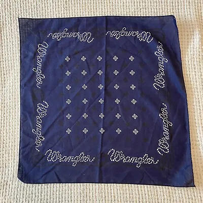 VTG Wrangler Handkerchief Bandana 21x21 Blue NWOT Rare Muted Rope Pattern • $17