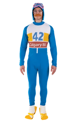 £60.99 • Buy Mens Blue Eddie The Eagle Olympic Skier 80s Celebrity Sport Fancy Dress Costume