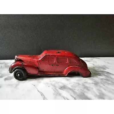 Vintage Red Auburn Rubber Corp. Car Sedan Missing Wheels 5  X 1.75  • $18