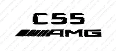 Black Gloss Emblems Badges Logos Letters For Mercedes-Benz C55 AMG W203 New • $22.99
