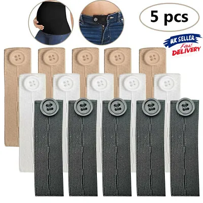 5X Waist Band Extender Button Trouser Maternity Expander Jeans Elastic Pant UK • £5.25