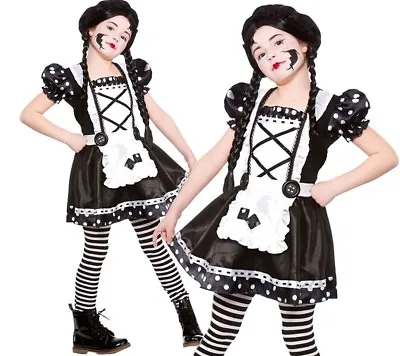 Child BROKEN DOLL Spooky Horror Halloween Girls Fancy Dress Costume Age 5-13 • £13.95