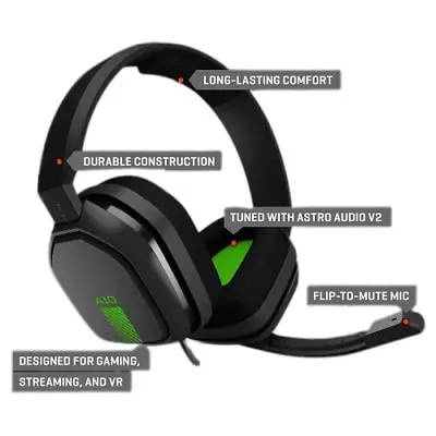 ASTRO Gaming Headset XBOX/PS/Pc Flip-to-Mute Microphone Green/Black-Logitech • £35.99
