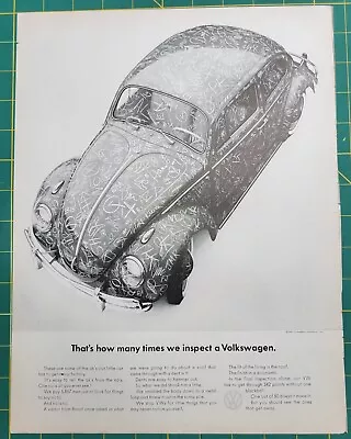 1963 VW Beetle Volkswagen Bug. Genuine Vintage Advertisement Ad. 10 X 13  • $7.99