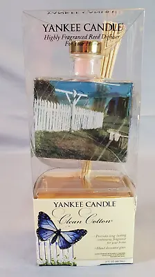Yankee Candle Clean Cotton Highly Fragranced Reed Diffuser Oil And 12 Reeds READ • £28.91