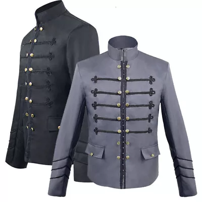 Hot Mens Cosplay Steampunk Medieval Victoria Jacket Gothic Coat Outwear Party • $22.31