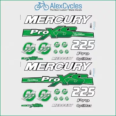 Mercury 225 HP Optimax ProXS Outboadrs Motor Green Laminated Decals Boat • $39.70