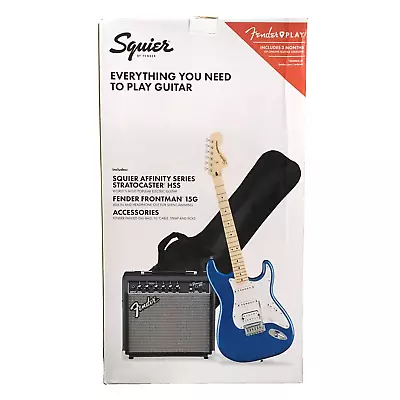 Squier Affinity Series Stratocaster HSS Pack Electric Guitar 15W Amplifier • $329.99