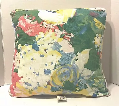 Waverly Floral Throw Pillow Painterly Pastels Vintage 16” Square • $25.99