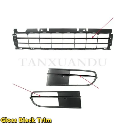 Black Trim Front Bumper Lower Grill & Fog Light Lamp Grille For VW Beetle 12-16 • $85.98