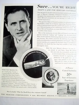 1941 Ad The Mercoid Corporation Chicago Controls Manufacturer Mercury Switch • $8.99