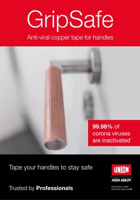 10 X Union GripSafe Anti Viral Door Handle Copper Strips • £69.95