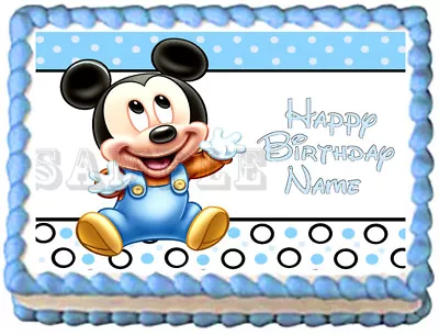BABY MICKEY MOUSE Party Edible Cake Topper Image  • $8.50