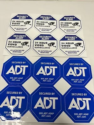 Home Security Window Decal 2 Sheets 12 Stickers 24 Hr Video Surveillance ADT • $19.97