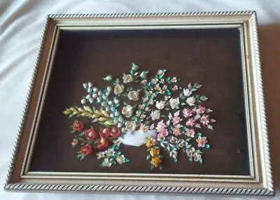 Antique Vintage *Original* Handmade Shell Assemblage Shadowbox Picture In Frame • $62.99