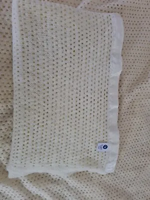 £15 • Buy Vintage Mothercare Baby Cellular Blanket  Pram / Cot 150 X 100cm Yellow / Lemon