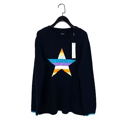 Roman Navy Rainbow Star Knit Jumper - Size 14 NEW • £20