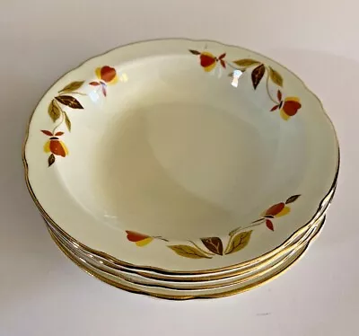 Hall China  Mary Dunbar Autumn Leaf  5 1/2  Dessert / Berry Bowls  ~ Set Of 4 • $22