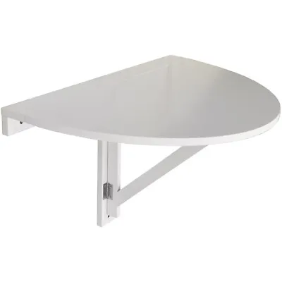 HIDEAWAY  Folding  Fold Down Wall Mounted Semi Circular Table  White DN2010 • £39.99