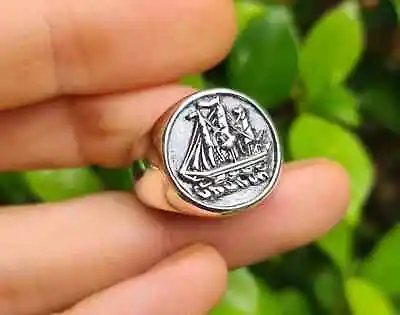 Sailboat Ring 925 Sterling Silver Sailing Ship Nautical Symbol Sailor Talisman P • $49.99