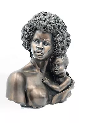 1974 Vintage V. Kendrick Modernist SCULPTURE BUST African American Mother Child • $1450