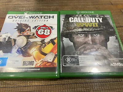 $5.99 • Buy Xbox One Games X 2 Call Of Duty , Overwatch Original Edition , Cases Only